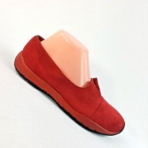 Nm70 Women's Vintage 90's Loafer Flats Red Leather, Women's Size 8